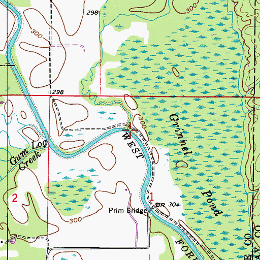 Topographic Map of Devils Creek, AR