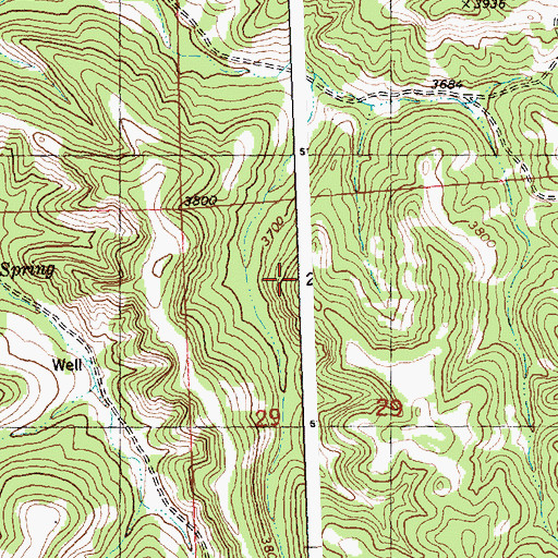 Topographic Map of Bull Mountains, MT