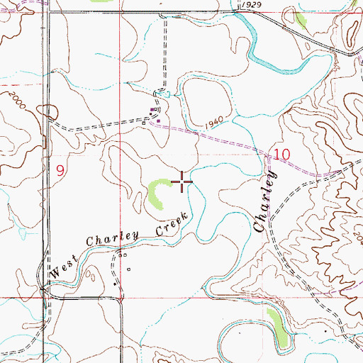 Topographic Map of East Charlie Creek, MT