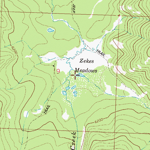 Topographic Map of Zekes Meadows, MT