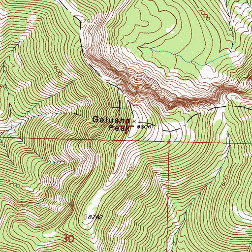 Topographic Map of Galusha Peak, MT
