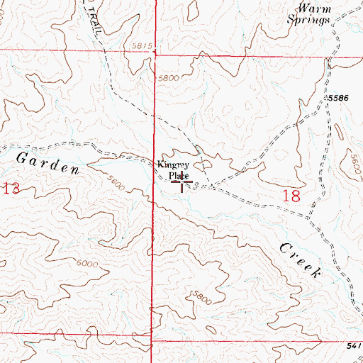 Topographic Map of Kingrey Place, MT
