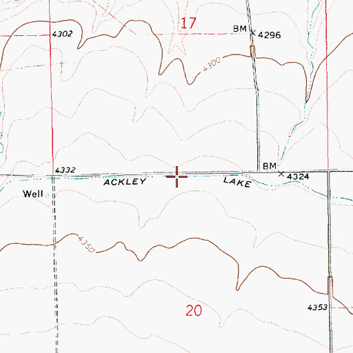 Topographic Map of Ackley Lake Feeder Canal, MT