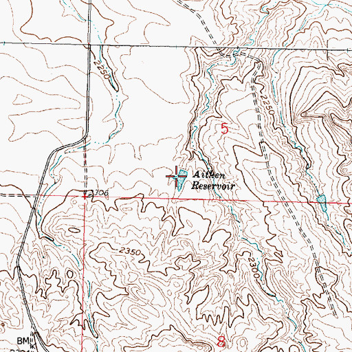 Topographic Map of Aitken Reservoir, MT