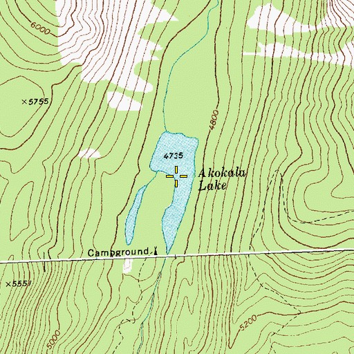 Topographic Map of Akokala Lake, MT