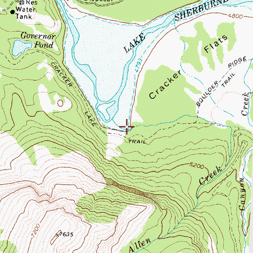 Topographic Map of Allen Creek, MT