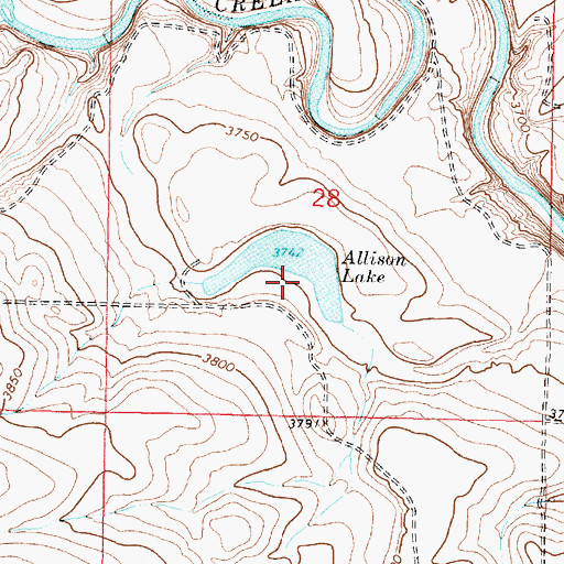 Topographic Map of Allison Lake, MT