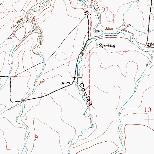 Topographic Map of Antelope Coulee School (historical), MT
