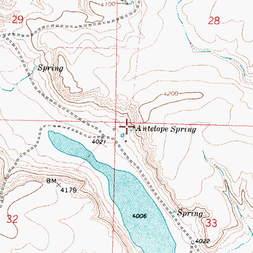 Topographic Map of Antelope Spring, MT