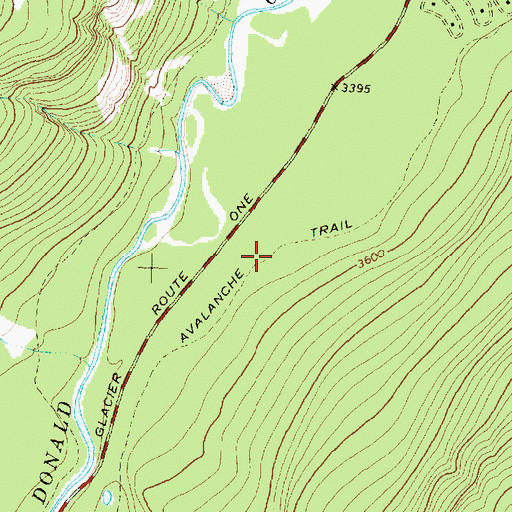 Topographic Map of Avalanche Trail, MT
