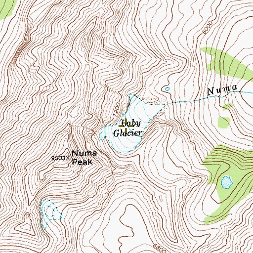 Topographic Map of Baby Glacier, MT
