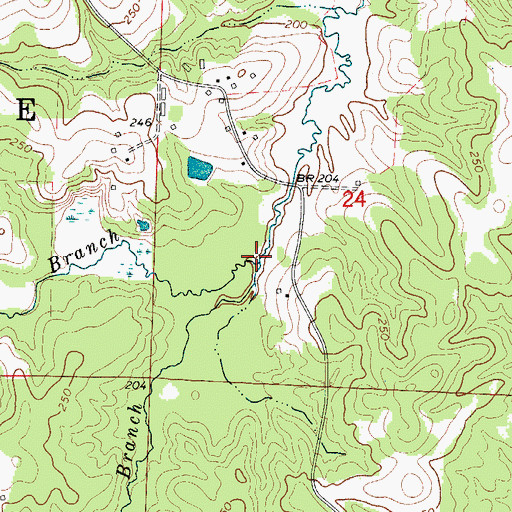 Topographic Map of Ebenezer Branch, AR
