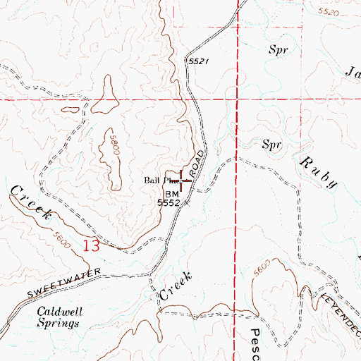 Topographic Map of Ball Place, MT