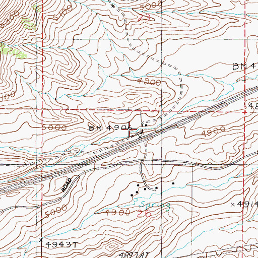 Topographic Map of Ballard Ranch, MT