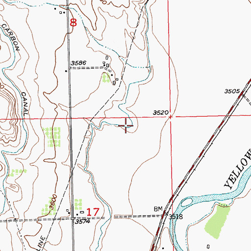 Topographic Map of Bartlett Canal, MT