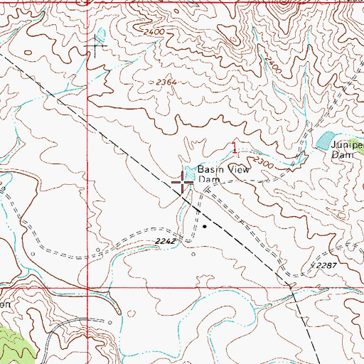 Topographic Map of Basin View Dam, MT