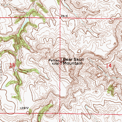 Topographic Map of Bear Skull Mountain, MT