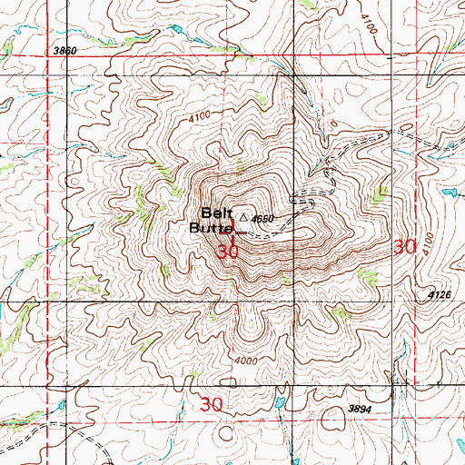 Topographic Map of Belt Butte, MT
