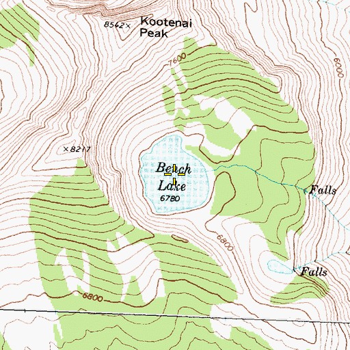 Topographic Map of Bench Lake, MT