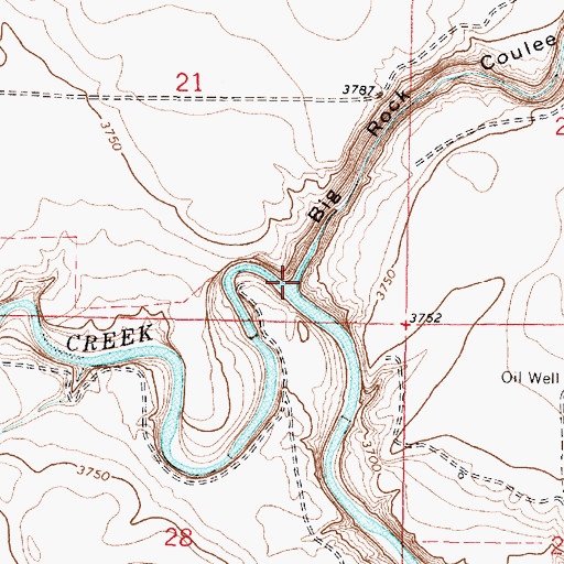 Topographic Map of Big Rock Coulee, MT