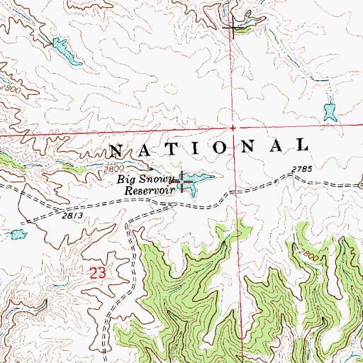 Topographic Map of Big Snowy Reservoir, MT