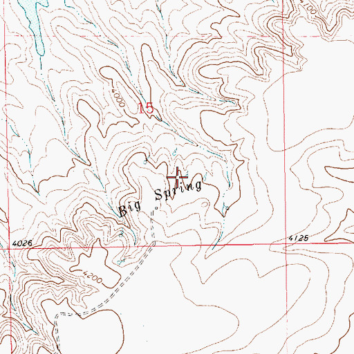 Topographic Map of Big Spring, MT