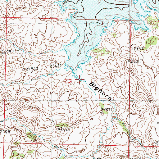 Topographic Map of Bighorn Coulee, MT