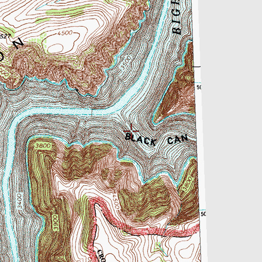 Topographic Map of Black Canyon, MT