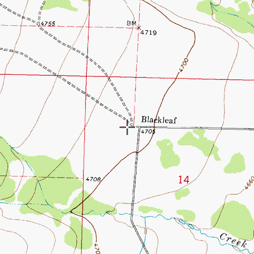 Topographic Map of Blackleaf, MT