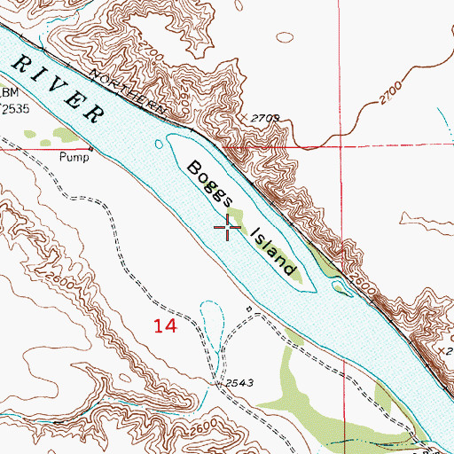 Topographic Map of Boggs Island, MT