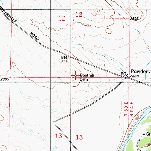 Topographic Map of Boothill Cemetery, MT