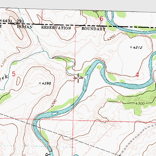 Topographic Map of Boundary Creek, MT