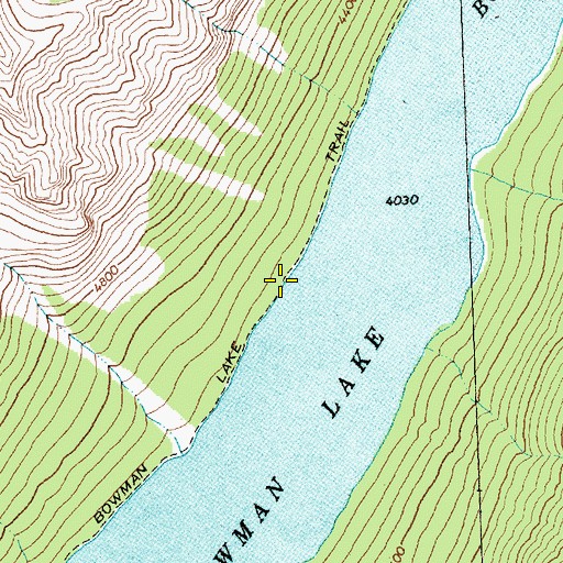 Topographic Map of Bowman Lake Trail, MT