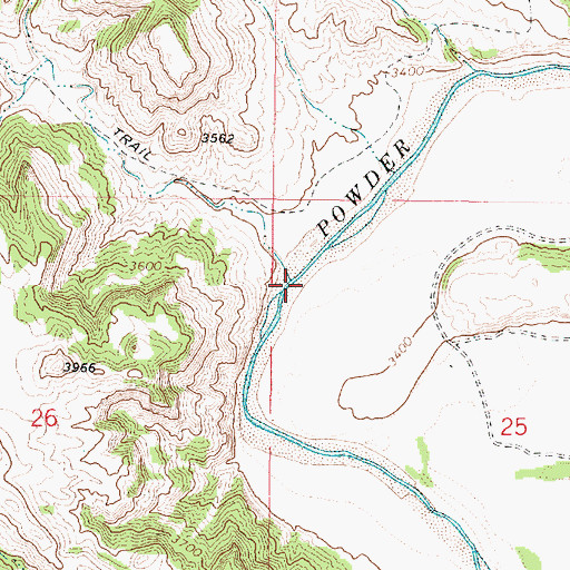 Topographic Map of Bradshaw Creek, MT