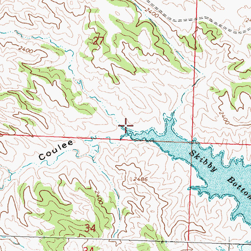 Topographic Map of Brandon Coulee, MT