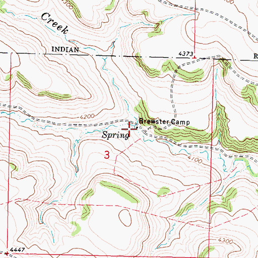 Topographic Map of Brewster Camp, MT