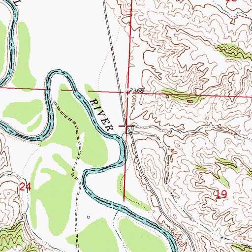 Topographic Map of Bridge Coulee, MT