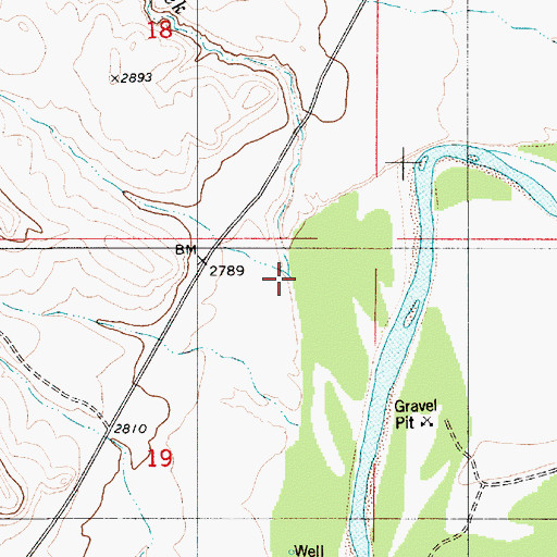 Topographic Map of Bridge Creek, MT
