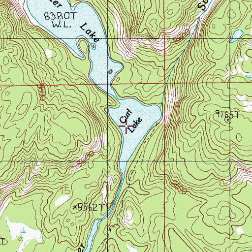 Topographic Map of Broadwater Lake, MT