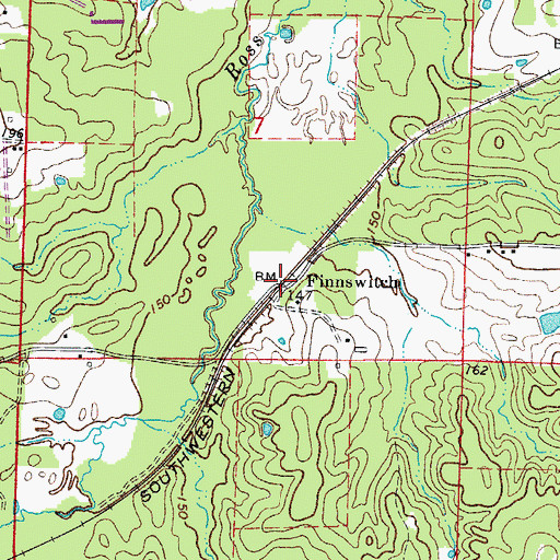 Topographic Map of Finnswitch, AR