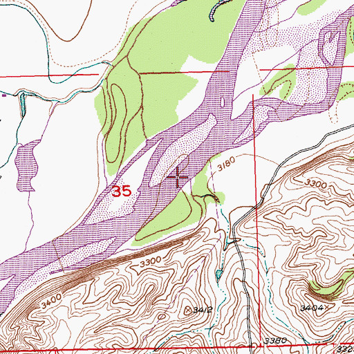 Topographic Map of Brockway Coulee, MT