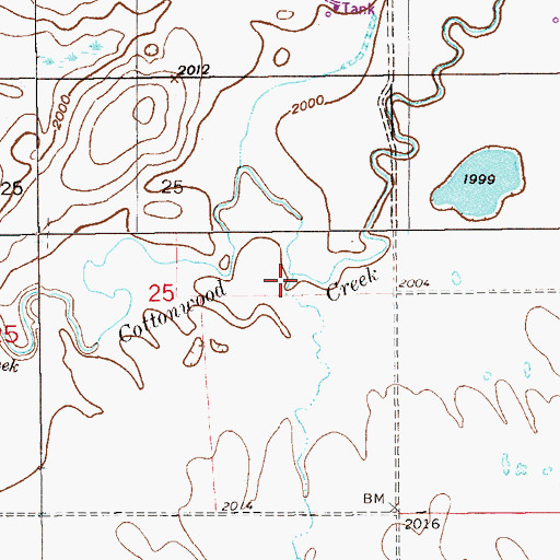 Topographic Map of Brush Mountain Creek, MT