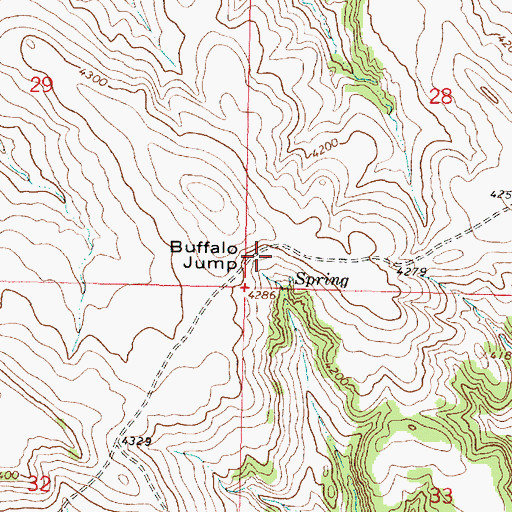 Topographic Map of Buffalo Jump, MT
