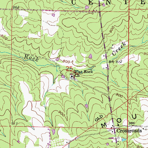 Topographic Map of Flat Rock Baptist Church, AR