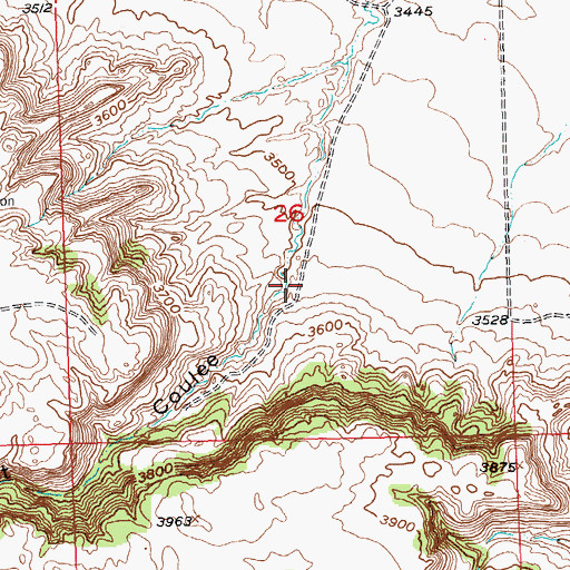 Topographic Map of Burnt Coulee, MT