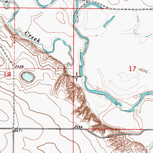 Topographic Map of Butte Creek, MT