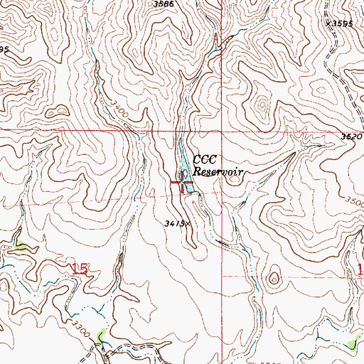 Topographic Map of CCC Reservoir, MT