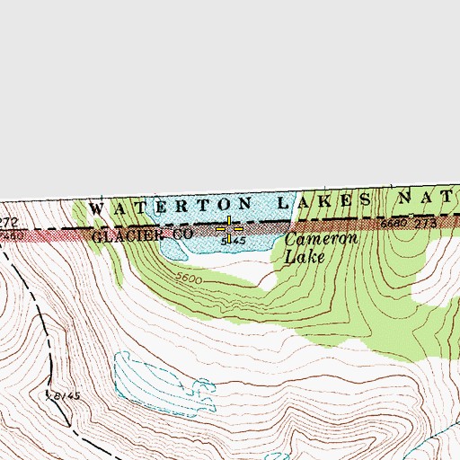 Topographic Map of Cameron Lake, MT
