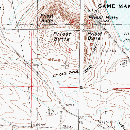 Topographic Map of Cascade Canal, MT