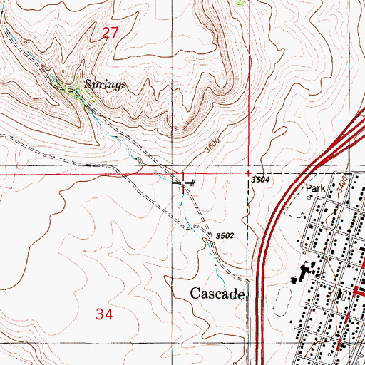 Topographic Map of Cascade Reservoir, MT